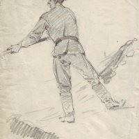 Orosz hadifogoly munkában (Kissitke, 1915) / Russian POW at work (Kissitke, Hungary, Russian POW camp, 1915)