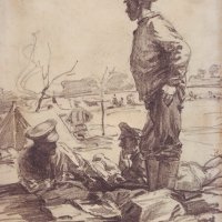 Orosz hadifoglyok (Kissitke, 1915) / Russian POWs (Kissitke, Hungary, Russian POW camp, 1915)