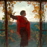 Őszi est - gobelin terv / Autumn evening - gobelin design (1930-as évek / 1930s)