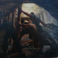 Tárnaépítők / Miners building a tunnel (1950-es évek / 1950s)